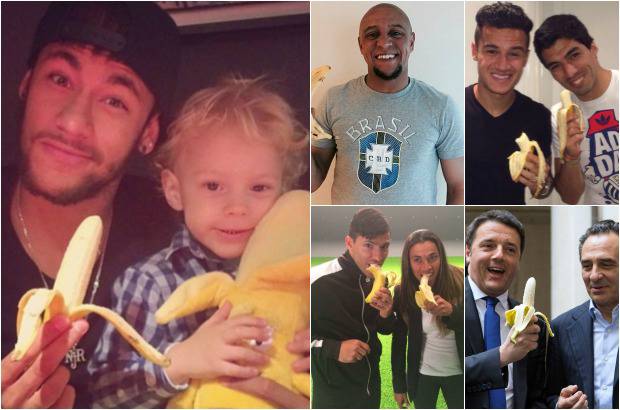 FOTOS CORTES&#205;A - Un pl&#225;tano que fue arrojado a Dani Alves durante el partido con el Villarreal, se convirti&#243; este lunes en la m&#225;s contundente arma en la lucha contra el racismo.