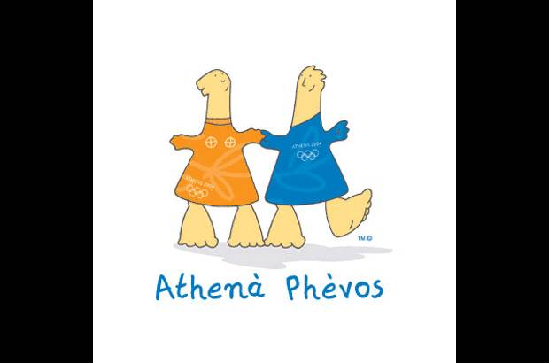 Atenea y Apolo - Las mascotas de los Juegos Ol&#237;mpicos de 2004 buscaban la uni&#243;n entre el pasado y el presente griego y se tomaron de una mu&#241;eca folcl&#243;rica de por lo menos 3.000 mil a&#241;os. Las mascotas, creadas por un equipo de seis dise&#241;adores griegos, liderado por Spiros Gogos, recre&#243; la figura de Atenea, la diosa de la sabidur&#237;a y Apolo, el dios de la luz y de la m&#250;sica.