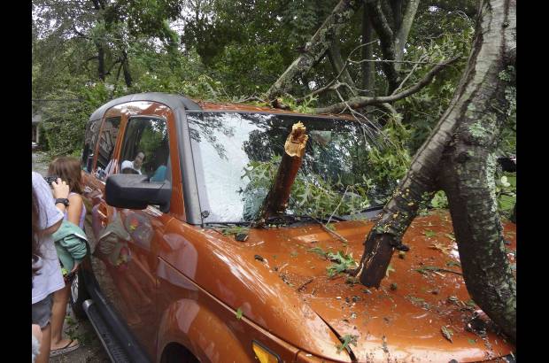 Reuters - Los vientos y las lluvias han dejado &#225;rboles ca&#237;dos, l&#237;neas de electricidad cortadas y numerosos escombros.
