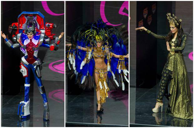 Reuters - Erin Brady, Miss Estados Unidos; Carolina Brid, Miss Panam&#225; y Carey Ng, Miss Malasia.