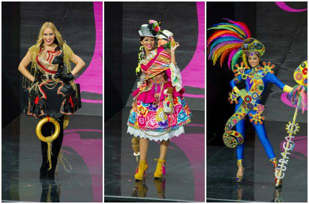 Reuters - Anne Julia Hagen, Miss Alemania; Cindy Mej&#237;a, Miss Per&#250; y Eline de Pool, Miss Curazao.