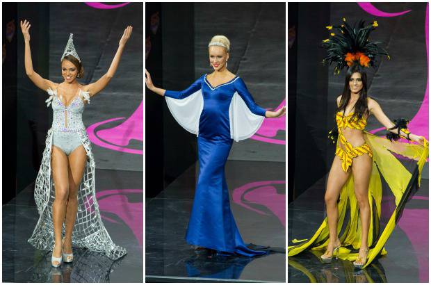 Reuters - Hinarani de Longeaux, Miss Francia; Kristina Karjalainen, Miss Estonia y Luc&#237;a Aldana, Miss Colombia.