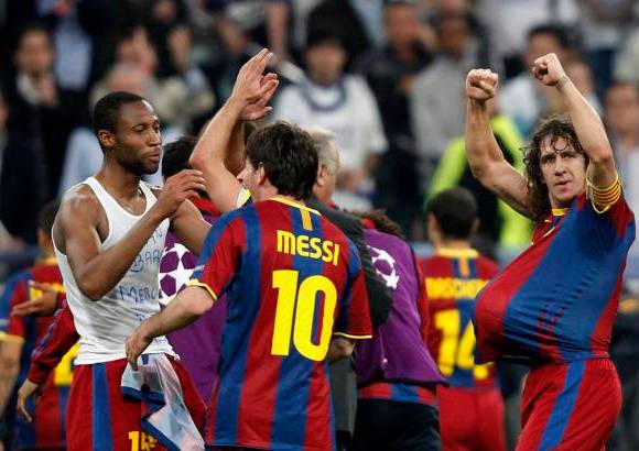 Reuters - Los azulgranas festejaron en la cancha de su rival.