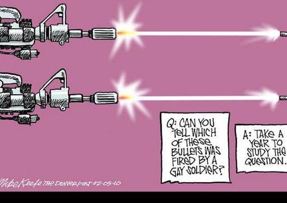 AP - Mike Keefe del Denver Post gan&#243; el Pulitzer a mejor caricatura editorial, por esta pieza publicada en pleno debate sobre la inclusi&#243;n de homosexuales en el Ej&#233;rcito.