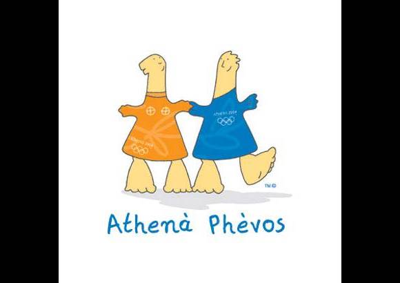 Atenea y Apolo - Las mascotas de los Juegos Ol&#237;mpicos de 2004 buscaban la uni&#243;n entre el pasado y el presente griego y se tomaron de una mu&#241;eca folcl&#243;rica de por lo menos 3.000 mil a&#241;os. Las mascotas, creadas por un equipo de seis dise&#241;adores griegos, liderado por Spiros Gogos, recre&#243; la figura de Atenea, la diosa de la sabidur&#237;a y Apolo, el dios de la luz y de la m&#250;sica.