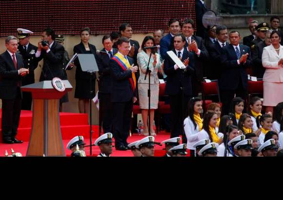 AP - Con entusiasmo fue recibido el mensaje conciliador del presidente de Colombia, Juan Manuel Santos.