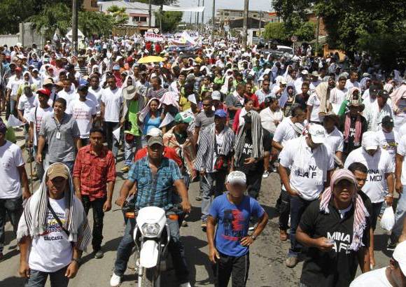 Donaldo Zuluaga - Los organizadores han reiterado su mensaje de manifestarse en paz. Luz Estela Ramírez, directora ejecutiva de Conalminercol, llamó a los grupos armados ilegales a respetar la movilización.