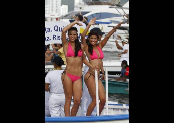 Colprensa - En este tradicional evento, las candidatas recorrieron la bahía de Cartagena, acompañadas de los cadetes de la Escuela Naval. La cita final fue en el Club Naval, donde las candidatas desfilaron en un acto de carácter benéfico para la Acción Social Naval.