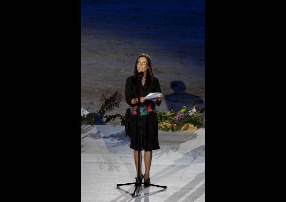 - Alicia durante la ceremonia de apertura de los Juegos Suramericanos de Medellín.