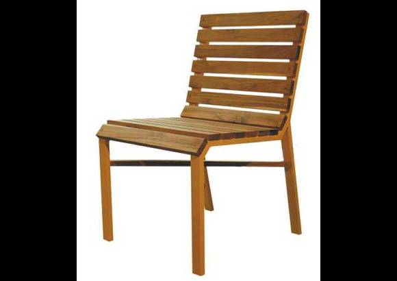 Diseños contemporáneos para disfrutar del aire libre - Esta silla hace parte de la colección 2010 de muebles para exteriores de Bosquema, la cual fue diseñada por la firma Perceptual. Un mobiliario de líneas limpias y diseño contemporáneo que se fabricó en madera teca y estructura metálica en colores vivos. Muebles para disfrutar del aire libre.