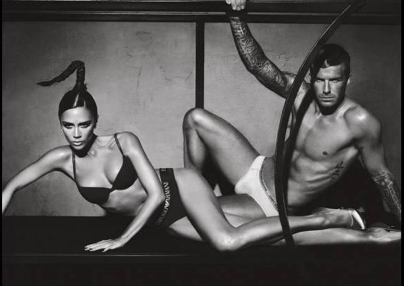 Cortes&#237;a Armani - David Beckham poso para Armani al lado de su esposa ictoria Adams, ambos dejaron al mundo sin respiraci&#243;n.