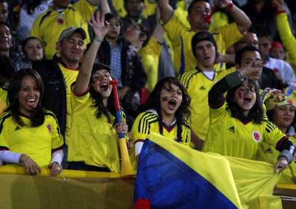 Colprensa - El estadio El Camp&#237;n de Bogot&#225; se pint&#243; de amarillo para apoyar a la Selecci&#243;n.