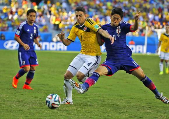 FOTO JUAN ANTONIO SÁNCHEZ, enviado especial a Cuiabá, Brasil - El seleccionado tricolor terminó su participación en primera ronda con goleada 4-1 sobre Japón y avanzó como primera del Grupo C a los octavos de final del Mundial. Los goles ante los nipones los marcaron Cuadrado, Jackson y James, Okazaki anotó el descuento.