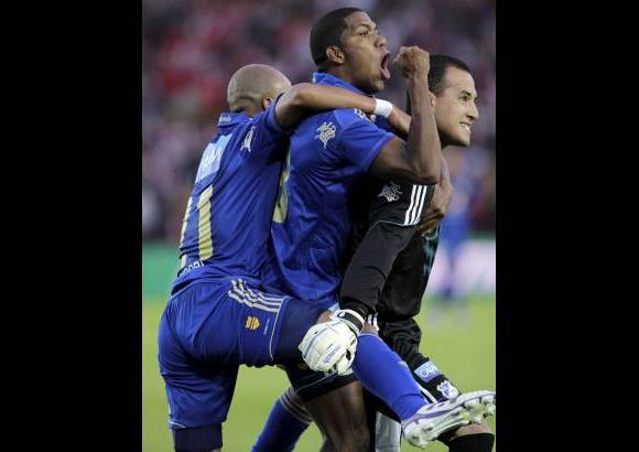 Colprensa - El portero de Millonarios, Nelson Ramos, marc&#243; de penal el gol de los azules.
