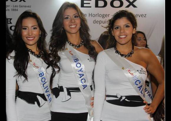 Colprensa - Con la participación de las 26 candidatas del Concurso Nacional de Belleza se llevó a cabo este sábado, la elección de la Señorita Puntualidad Edox, en la sala de prensa del certamen, en el Hotel Hilton de Cartagena.