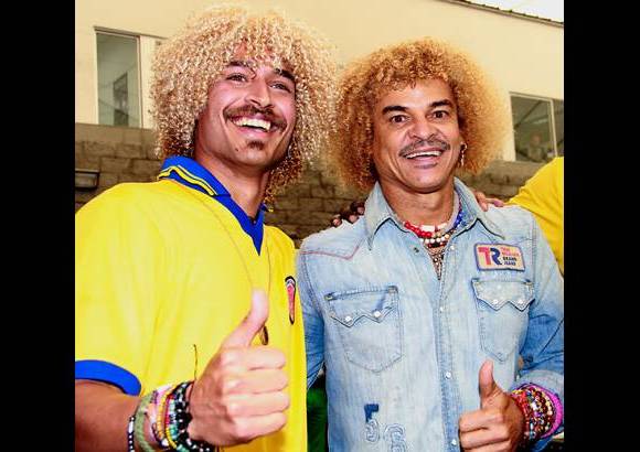 Colprensa - Carlos &quot;el pibe&quot; Valderrama y el actor barranquillero &#201;dgar Vittorino