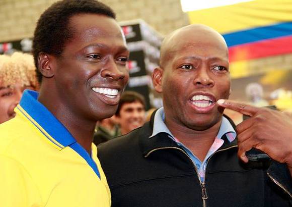 Colprensa - Faustino Asprilla y el actor cale&#241;o &#211;mar Murillo