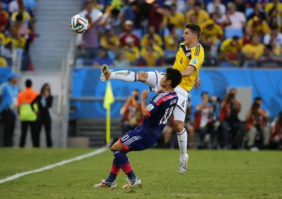 FOTO JUAN ANTONIO SÁNCHEZ, enviado especial a Cuiabá, Brasil - El seleccionado tricolor terminó su participación en primera ronda con goleada 4-1 sobre Japón y avanzó como primera del Grupo C a los octavos de final del Mundial. Los goles ante los nipones los marcaron Cuadrado, Jackson y James, Okazaki anotó el descuento.
