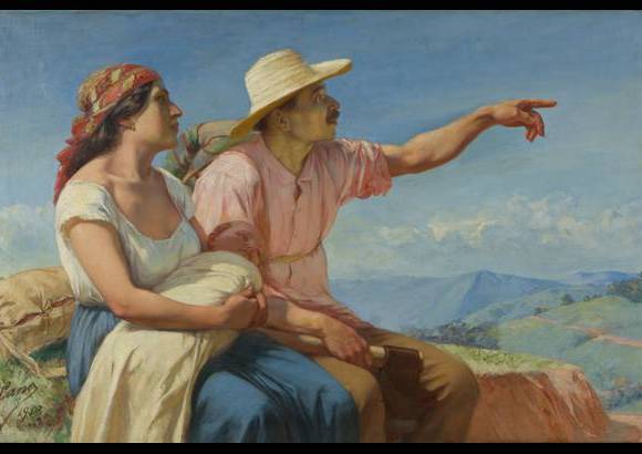 Cortes&#237;a - Horizontes de Francisco Antonio Cano en el Museo de Antioquia. T&#233;cnica: Pintura, &#243;leo sobre tela. Fecha: 1913. Medidas: 95x150 cm.