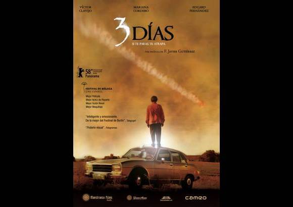 Retrospectiva Óperas Primas: Tres días - Director: Javier Gutiérrez. Sinopsis: La comunidad enfrenta la noticia que al planeta le quedan 72 horas de vida, antes de que se estrelle un gigantesco meteorito. ¿Qué hacer en esos tres días?