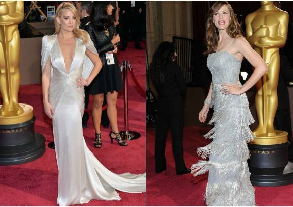 AFP - El brillo lo escogieron Kate Hudson vestida de Atelier Versace y Jennifer Garner con un diseño del venezolano Oscar de la Renta.