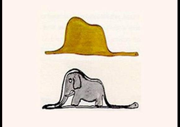 Cortes&#237;a - Los primeros dibujos que el aviador hizo cuando estaba peque&#241;o y que los adultos lo desalentaron en su carrera de pintor. Era una elefante dentro de una boa.