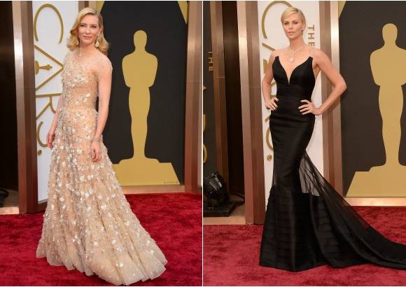 AP y AFP - La ganadora Cate Blanchett vestida de Armani y Charlize Theron de Christian Dior.