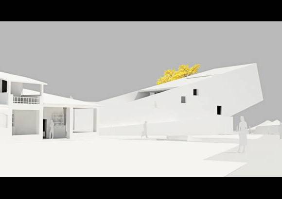 Andrés Obregón - Maqueta en un corte lateral.