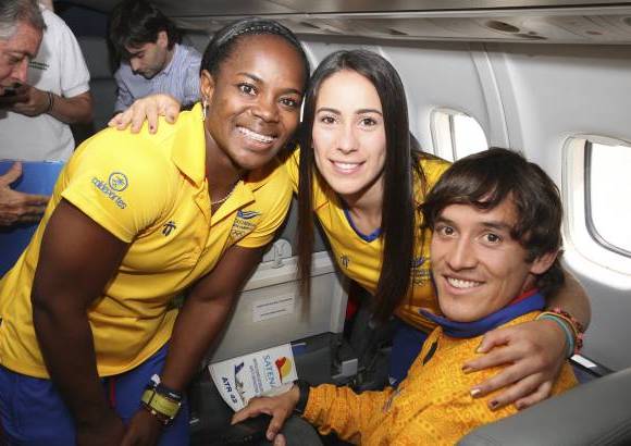 Hernán Vanegas - Ubaldina Valoyes, Mariana Pajón y Carlos Mario Oquendo.