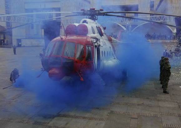 Colprensa - El helic&#243;ptero Libertad 1, que particip&#243; en la operaci&#243;n Jaque, contra las Farc, tambi&#233;n se exhibi&#243; en la parada militar.