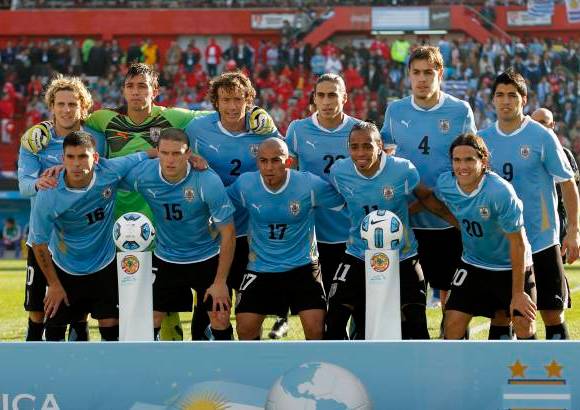 Reuters - La formación titular de Uruguay.