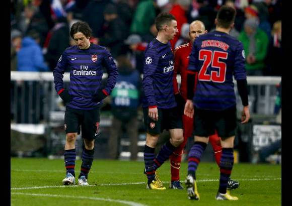 Reuters - En el otro partido, Arsenal venció 2-0 al Bayern Munich, pero quedó eliminado.