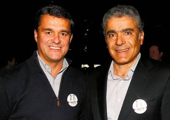 Fotos JAIME P&#201;REZ - Carlos Ra&#250;l Yepes y David Bojanini, presidente del Grupo Sura.