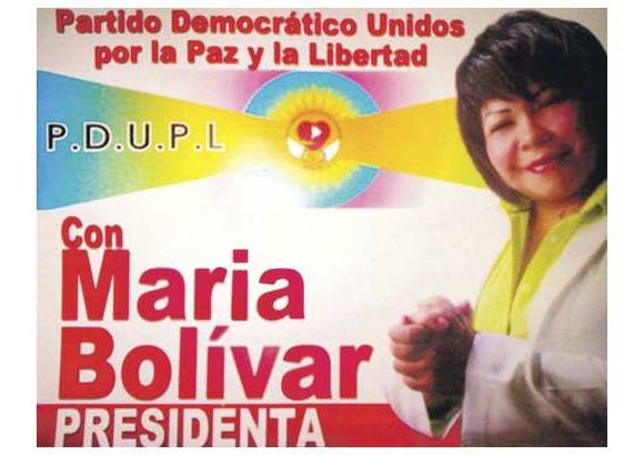 Cortes&#237;a - Mar&#237;a Josefina Bol&#237;var es candidata por el Partido Democr&#225;tico Unidos por la Paz y la Libertad. Mar&#237;a es la propietaria y administradora de una panader&#237;a llamada Mayami.