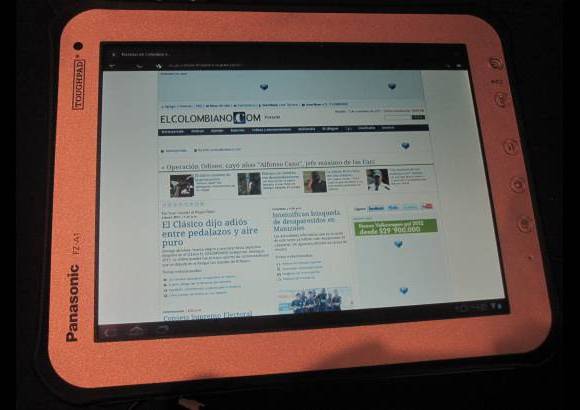 - ELCOLOMBIANO.COM navegado en la tableta Toughpad.