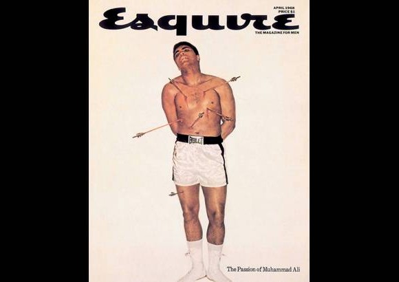 Cortes&#237;a - Cuando Muhammad Ali se neg&#243;, por sus creencias religiosas, a unirse a las Fuerzas Militares de Estados Unidos, la revista Esquire de abril de 1968 ilustr&#243; de esta manera La Pasi&#243;n de Ali.