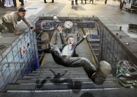 Foto: Cortes&#237;a - El artista brit&#225;nico Julian Beever se especializ&#243; en el manejo de la &#243;ptica para crear efectos tridimensionales con sus pinturas hechas con tiza. Un trabajo que va de la calle a un centro comercial de Medell&#237;n.