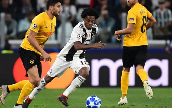 El antioqueño Juan Guillermo Cuadrado ha jugado cinco partidos (329 minutos) en la fase de grupos de la actual edición de la Champions League. FOTO AFP