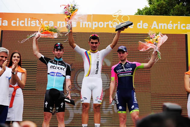 Gaviria, de 20 años, destacó el trabajo del equipo para colocarlo en cabeza. FOTO CORTESÍA toursanluis.com