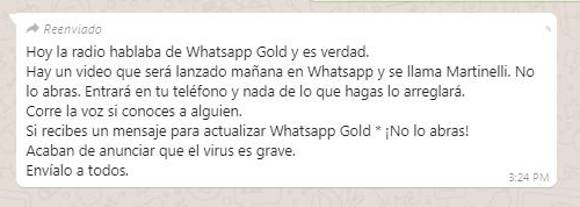 El famoso video “Martinelli” y su supuesto peligro en Whatsapp 