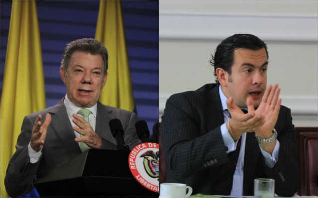 Juan Manuel Santos, presidente de Colombia, y Rodrigo Lara, presidente de la Cámara de Representantes. FOTOS COLPRENSA