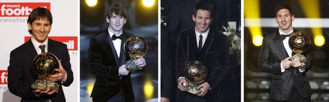 Messi obtuvo su cuarto Balón de Oro | Durante cuatro años consecutivos el argentino ha conseguido el máximo galardón del fútbol para un jugador. FOTO REUTERS