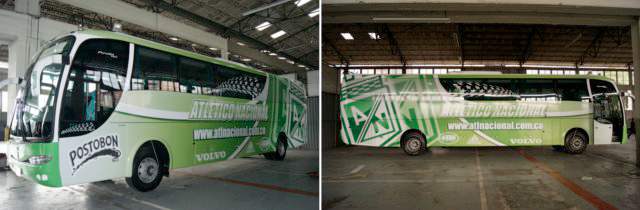 Nacional prenderá la fiesta y exhibirá sus nuevos buses | Nuevo bus del Atlético Nacional. FOTO CORTESÍA