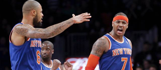 Carmelo Anthony le dio la victoria a los Knicks frente a los Nets | Anthony jugó 44 minutos y encestó 15 de 24 tiros de campo, incluidos 5 de 7 triples, y 10 de 11 desde la línea de personal para los Knicks (16-5). FOTO REUTERS
