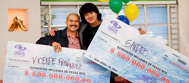 Sandro y Vicente Fernández fueron declarados como ganadores de Yo me llamo | FOTO CANAL CARACOL