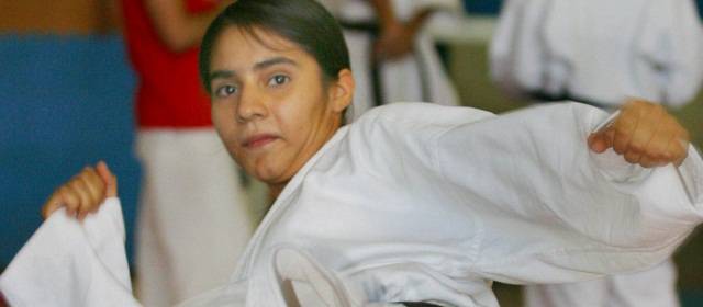 Karateca antioqueña representará a Canadá para los Panamericanos de 2015 | Vanessa Restrepo, cuando entrenaba en la Liga de Karate de Antioquia. FOTO ARCHIVO JUAN ANTONIO SÁNCHEZ
