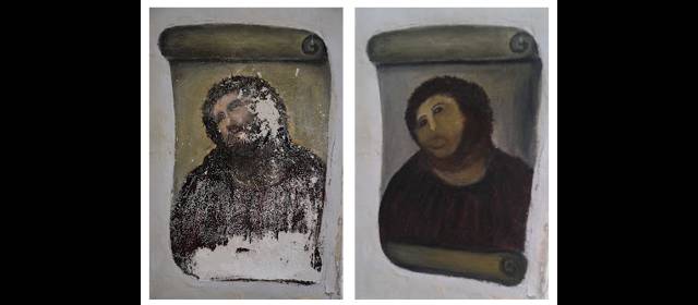 El Ecce Homo puede recuperar su pasado | Así quedó la obra intervenida por doña Cecilia. FOTO REUTERS