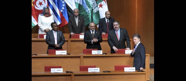 Palestina y Siria fueron los protagonistas en Lima | El mandatario Ollanta Humala dio la bienvenida a los nueve presidentes sudamericanos y cuatro dignatarios árabes. FOTO REUTERS