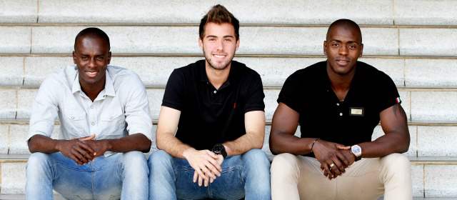 El fútbol los llevó a Japón y Bulgaria | De izquierda a derecha, Danilo Moreno, Jonatan Restrepo y Wílmar Jordan. FOTO DONALDO ZULUAGA