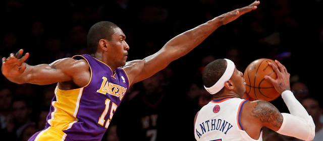 Anthony y los Knicks castigan a los Lakers | FOTO REUTERS